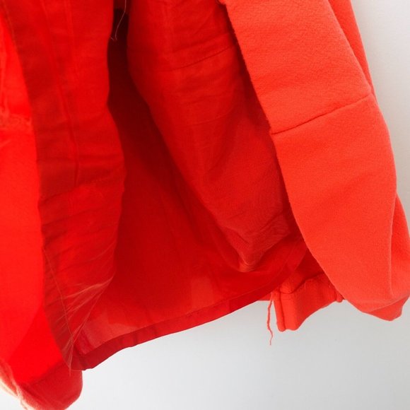 VINTAGE Red Dress Small Red Flared Wool Buckle Parisian ALAIN ARNAUD VHTF RARE - Picture 12 of 13